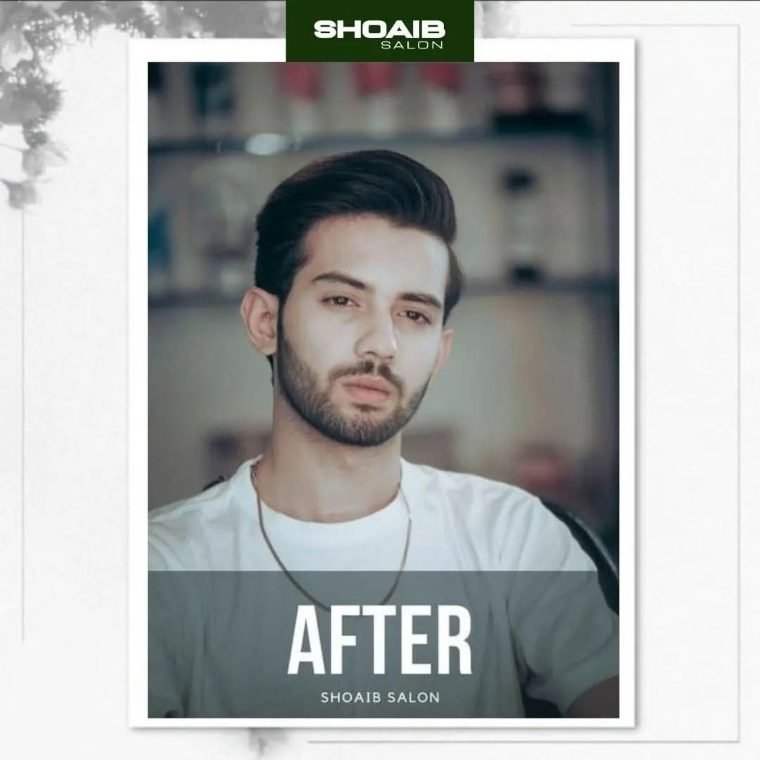 The same client after their appointment at Shoaib Salon